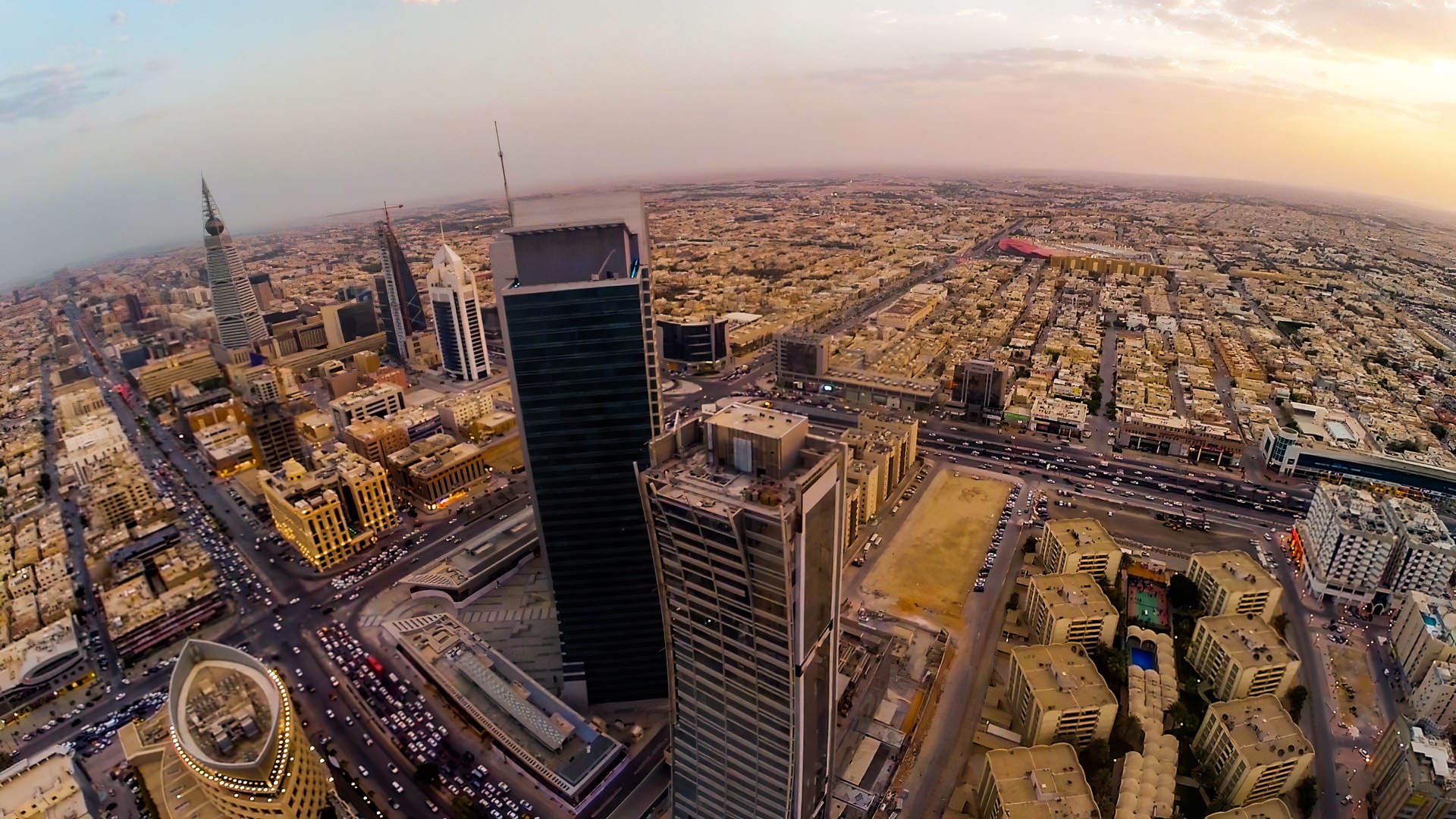 Riyadh, Saudi Arabia  Aerial view of Riyadh downtown